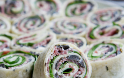 Salami Olive and Cream Cheese Pinwheels