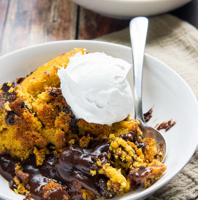 Crock Pot Pumpkin Chocolate Lava Cake