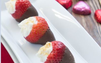 Chocolate Dipped Cheesecake Stuffed Strawberries