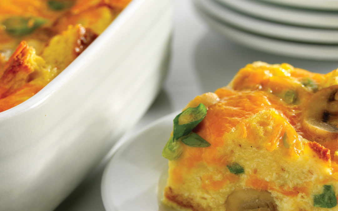Cheddar and Mushroom Breakfast Squares