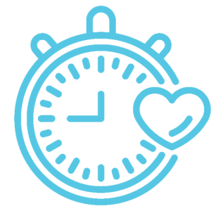 Time clock with a heart blue favicon
