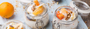 Orange parfait in a jars