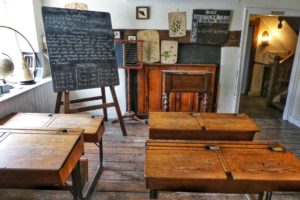 An oldschool classroom setting