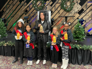 Alice Cooper and kids at the Fiesta Bowl half-pint contest.