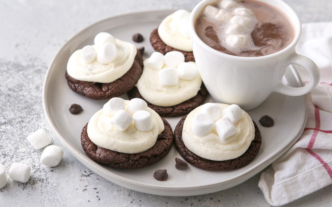 Hot Cocoa Cookies with Marshmallow Buttercream